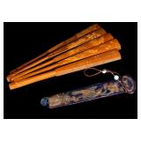 Five 19th Antique Bamboo Fan Skeleton