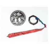 19th Antique Agarwood Bangle With Box Inlaid With