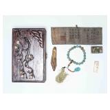 A Box Of Antique Jades And Prayer Beads