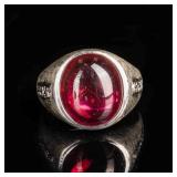 14k White Gold, Diamond Ruby Ring