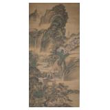 Chinese Antique Ink Brush Painting On Silk