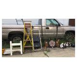 Ladders, Step Stools, Dart Board, Ice Skates, Roller Blades, Ice Skates, Roller Skates