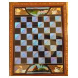 Blue Morpho Butterfly wings chess board.