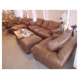 LEATHER SET, SOFA 2 CHAIRS 2 OTTOMANS GOTTA GO! 386-405-1867