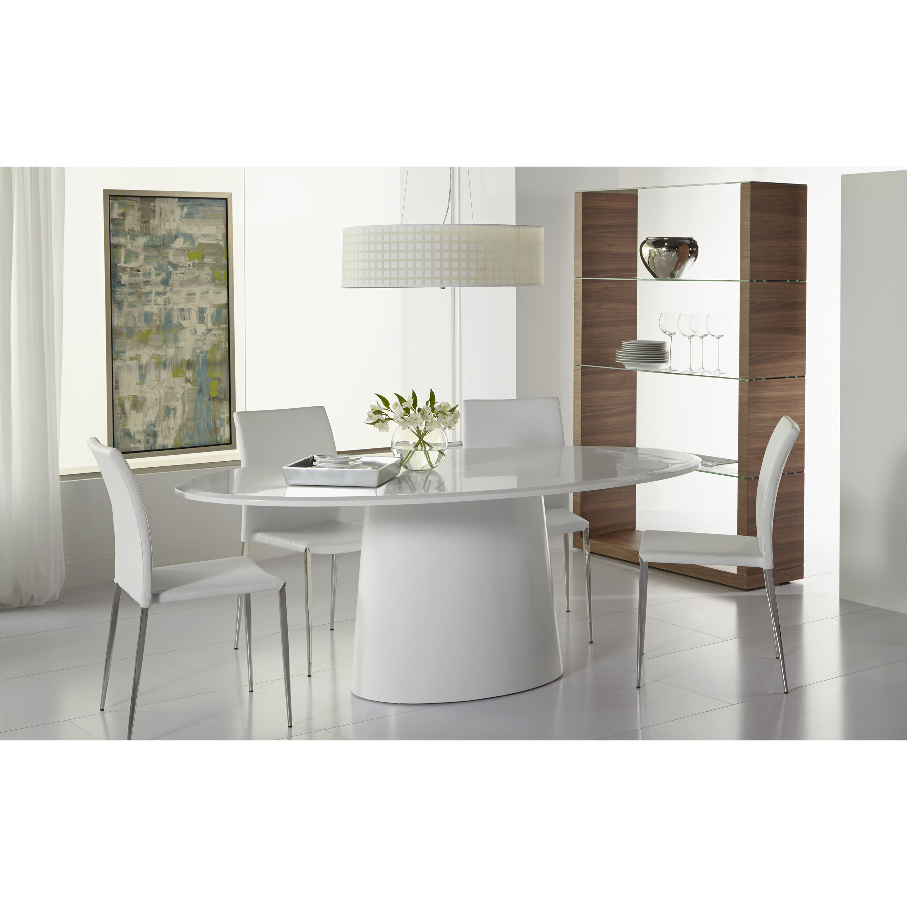 Table　～テーブル～ Modern Slate Kitchen Dining Table with White Rectangle