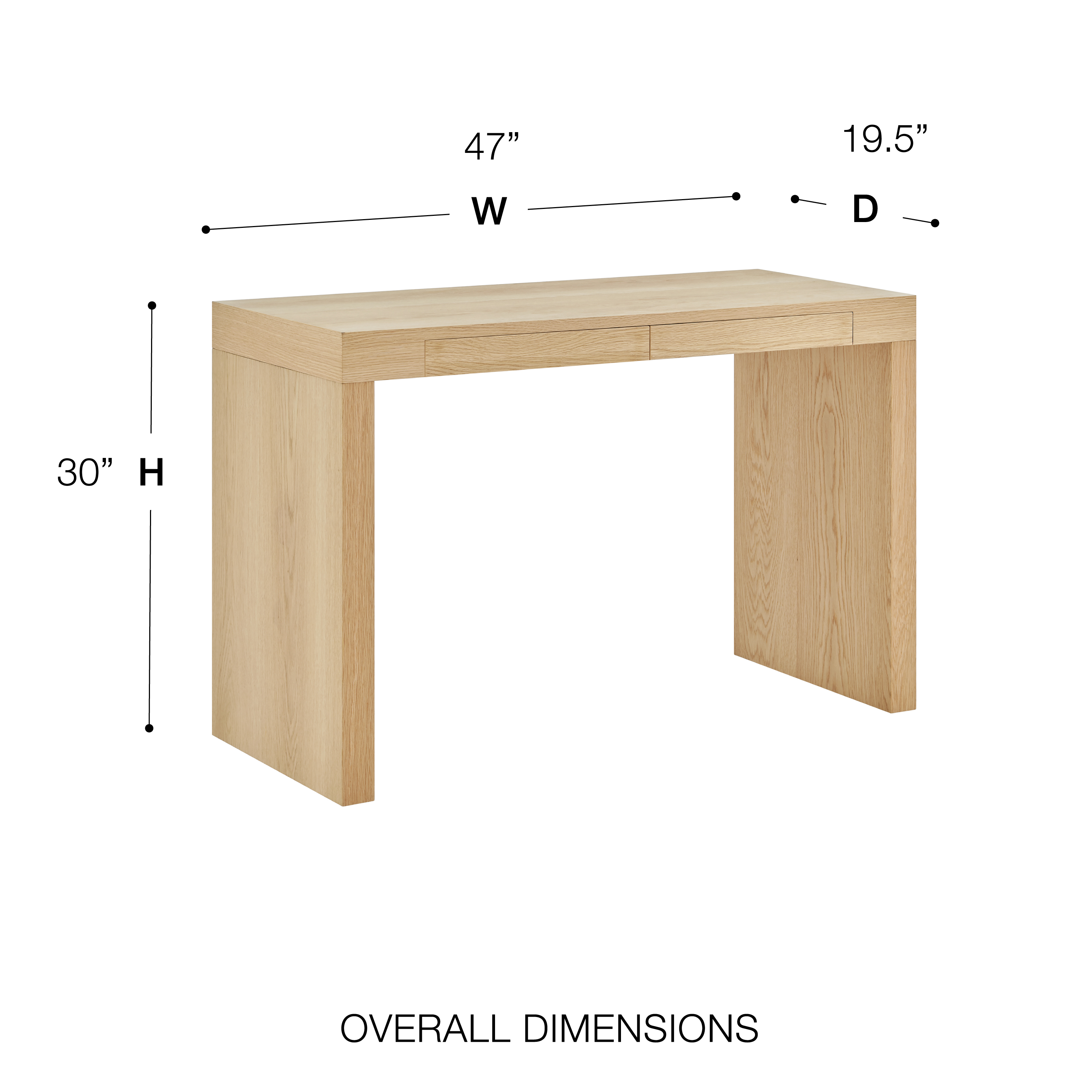 Donald Desk 20x47'' - Euro Style