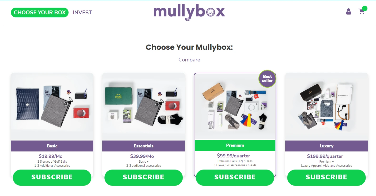 Golf subscription box