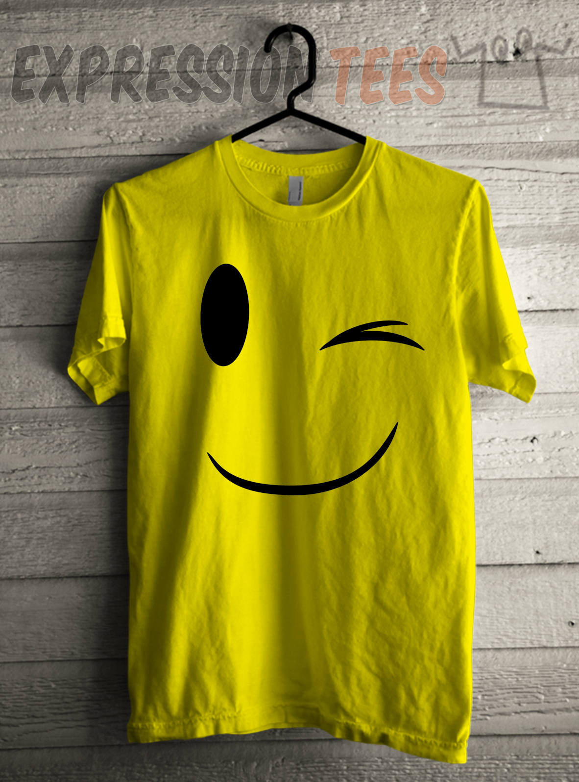 Emoticon Winking Smile Face design artwork