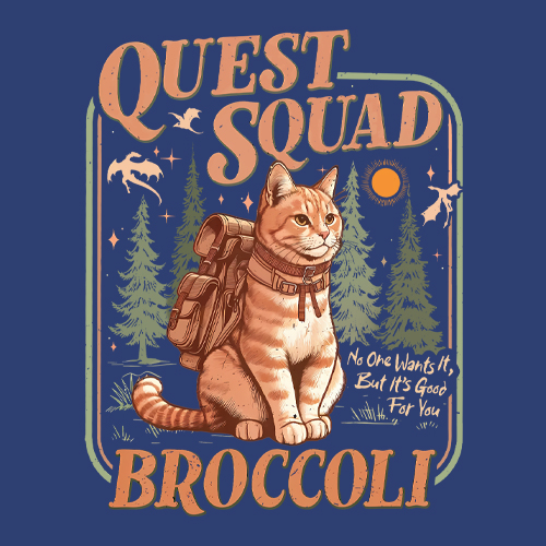 Quest Squad Broccoli Cat Fantasy Reader 