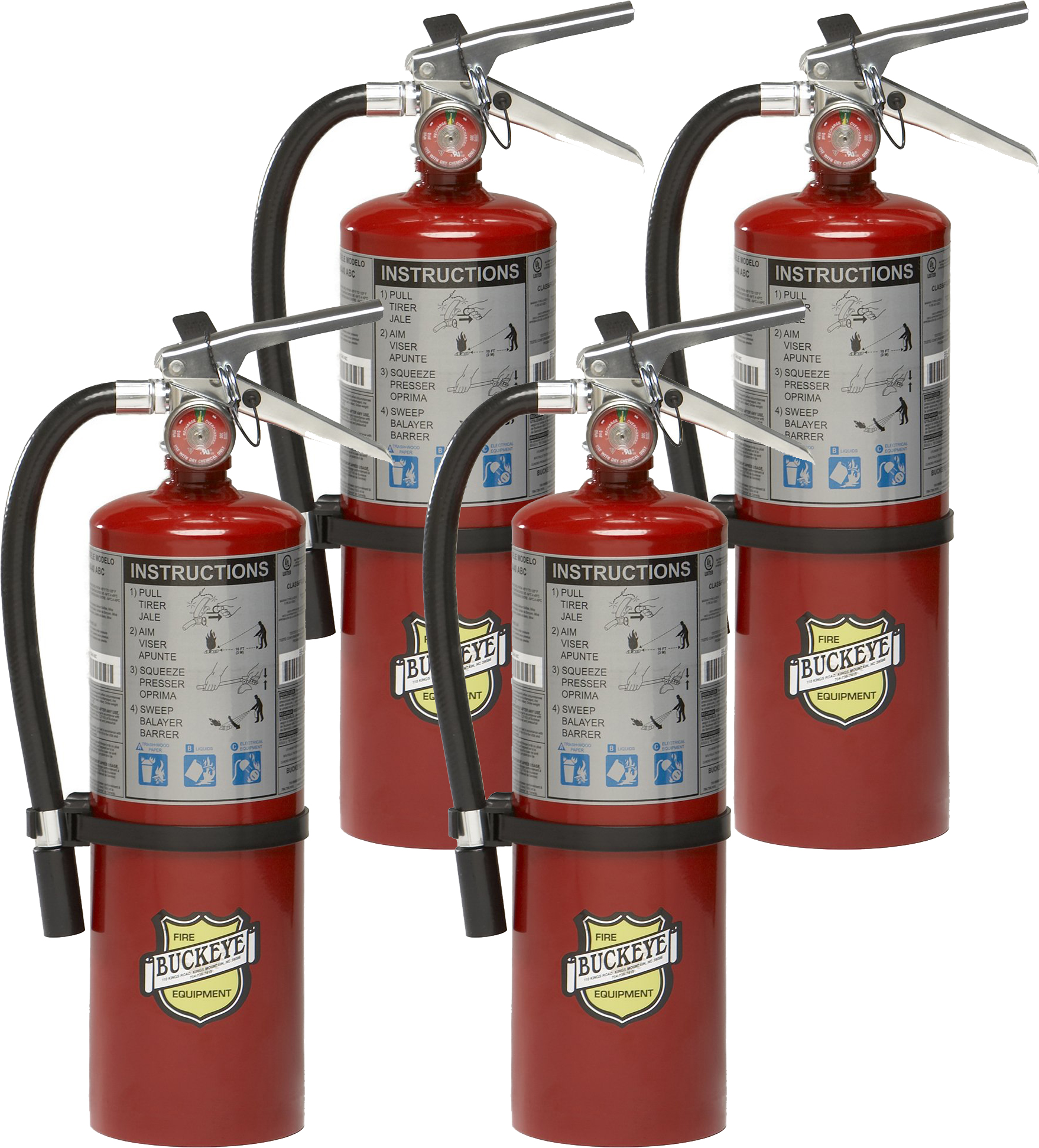 4Pack Buckeye 10914 ABC Multipurpose Dry Chemical Hand Held Fire