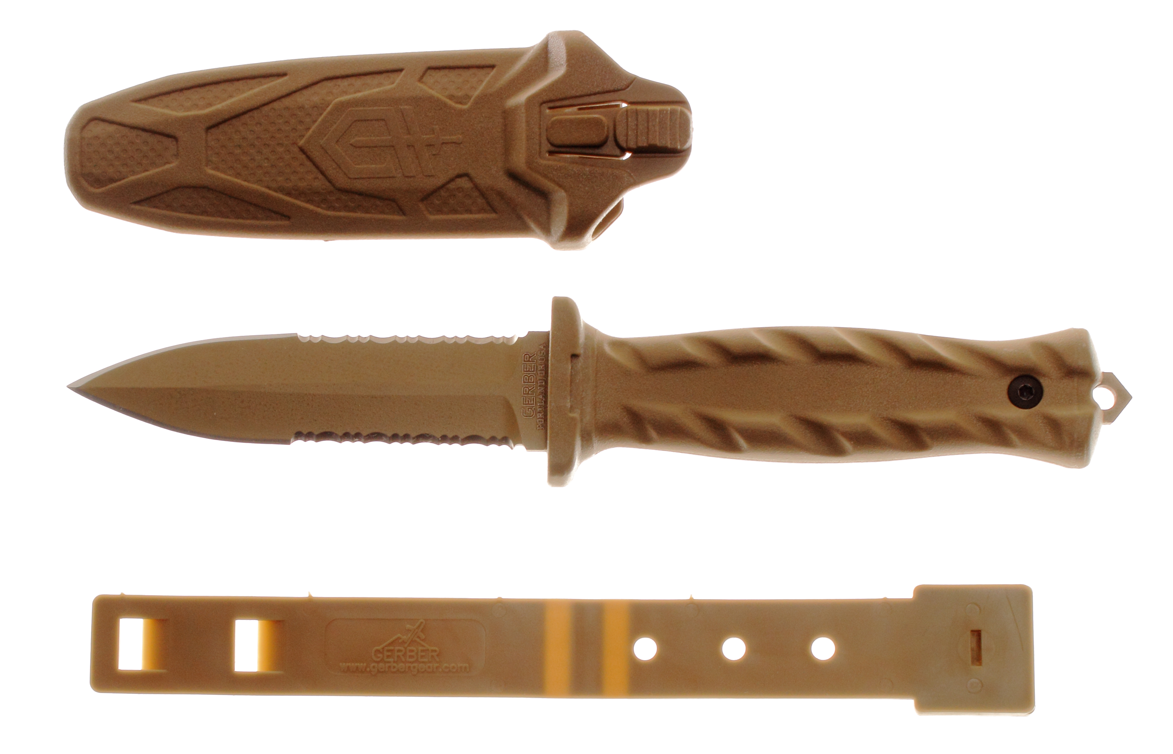 Gerber 30000523N Tactical Knife 4" Fixed Blade Double Combo Edge Spear