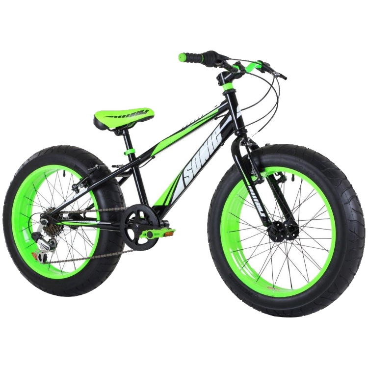 Sonic Bulk 20" Wheel Mountain Bike Fat Tyre Boys Bike Black/Green eBay
