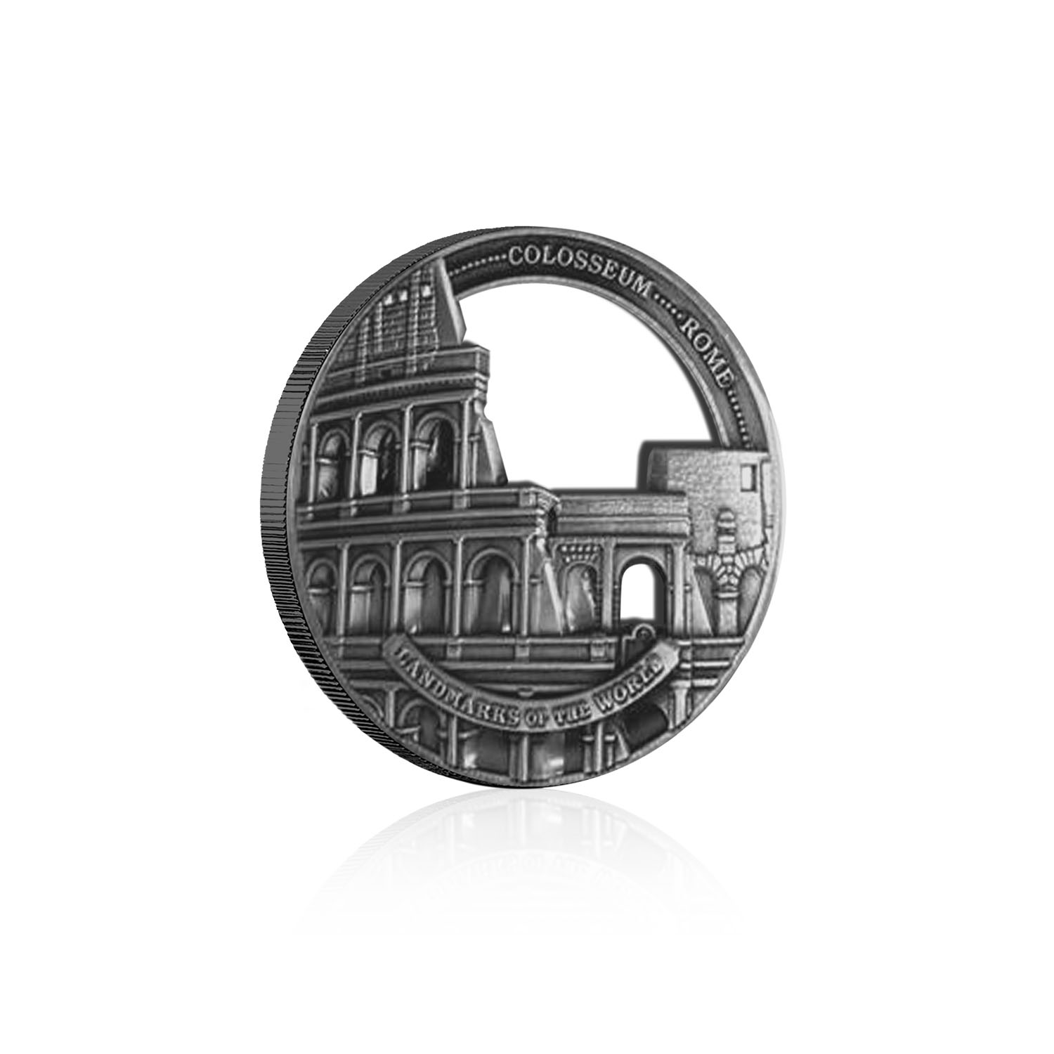 Sammlerstück Berühmte Wahrzeichen der Welt Sammlung 12 antike 3D Silbermünzen - Bild 17 von 49