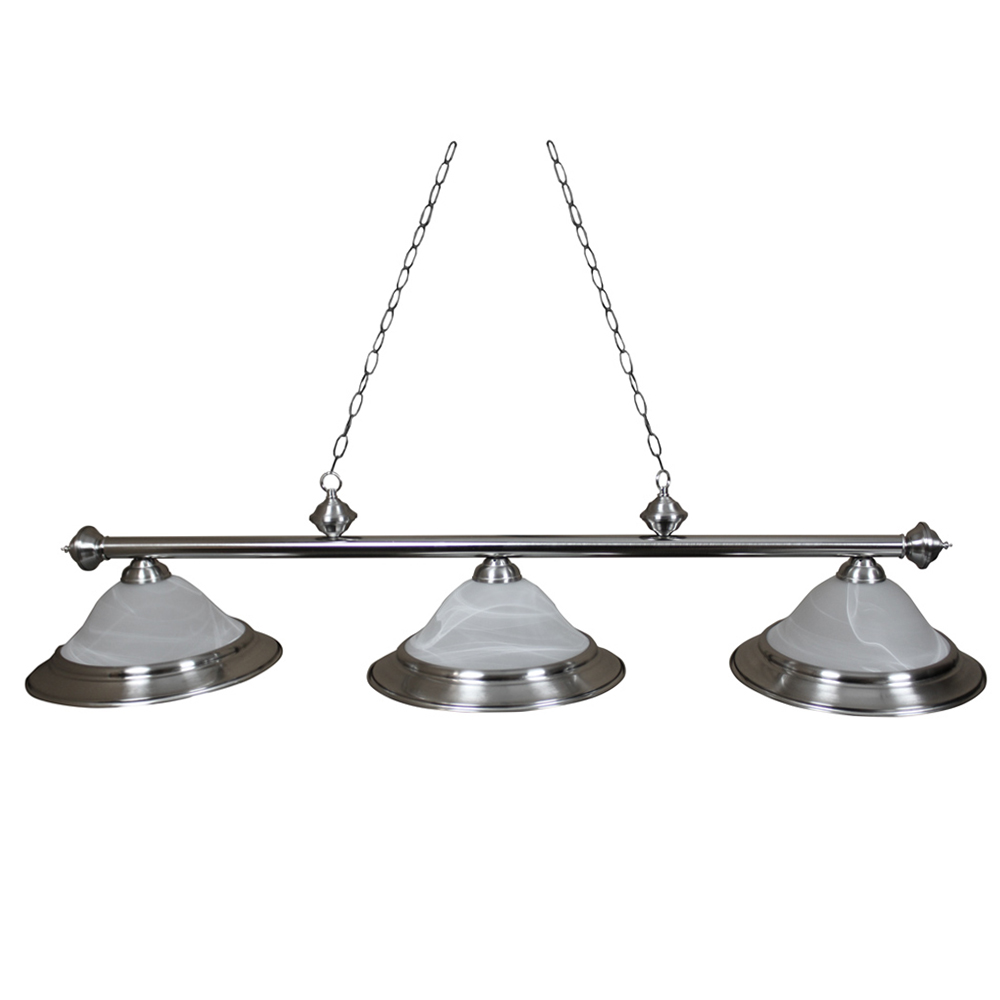 Ozone Brushed Chrome Pool Table Light with Glass Shades eBay