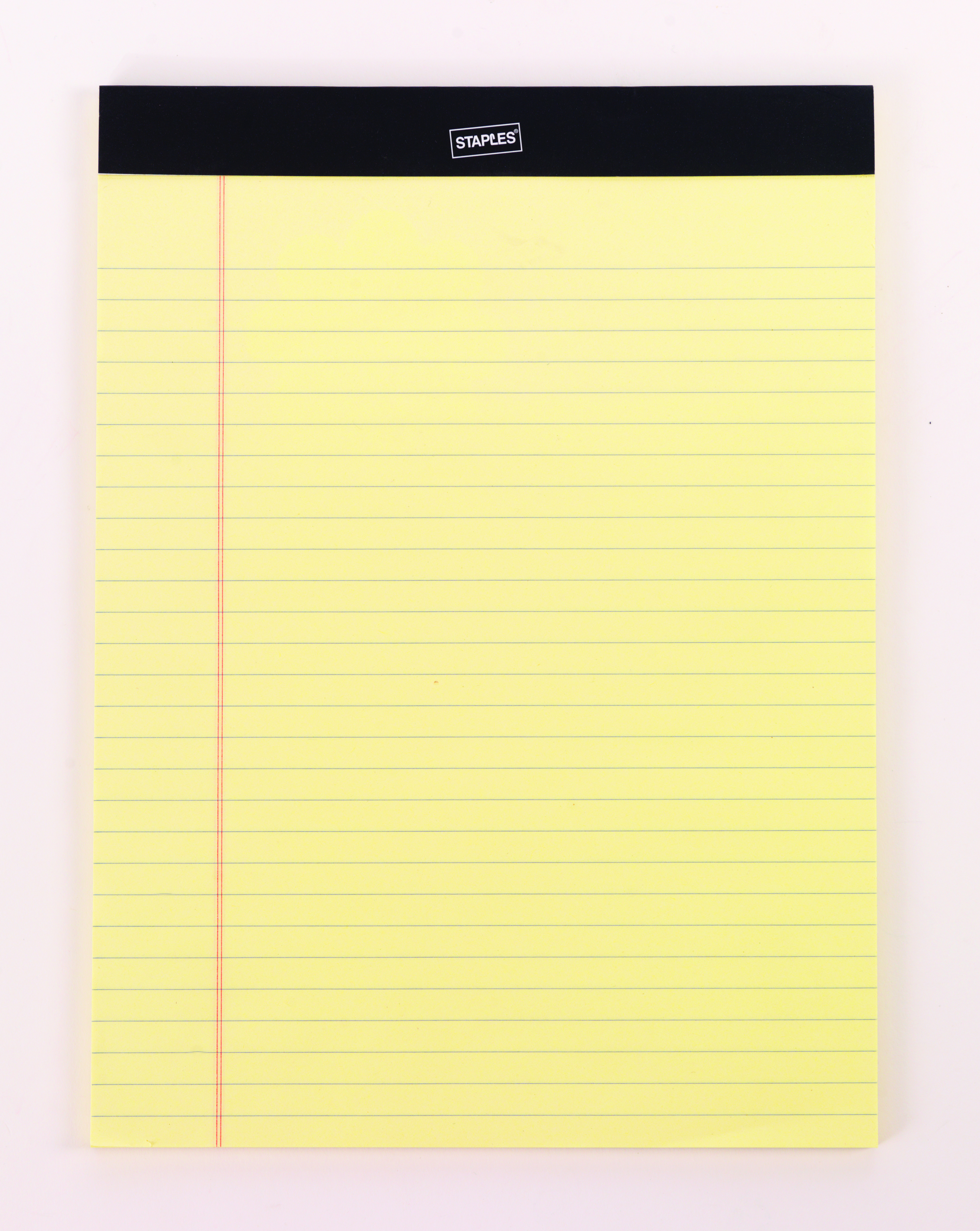 Staples Perforated Note Pads, Wide/Letter Ruled, YEL, 81/2" x 113/4