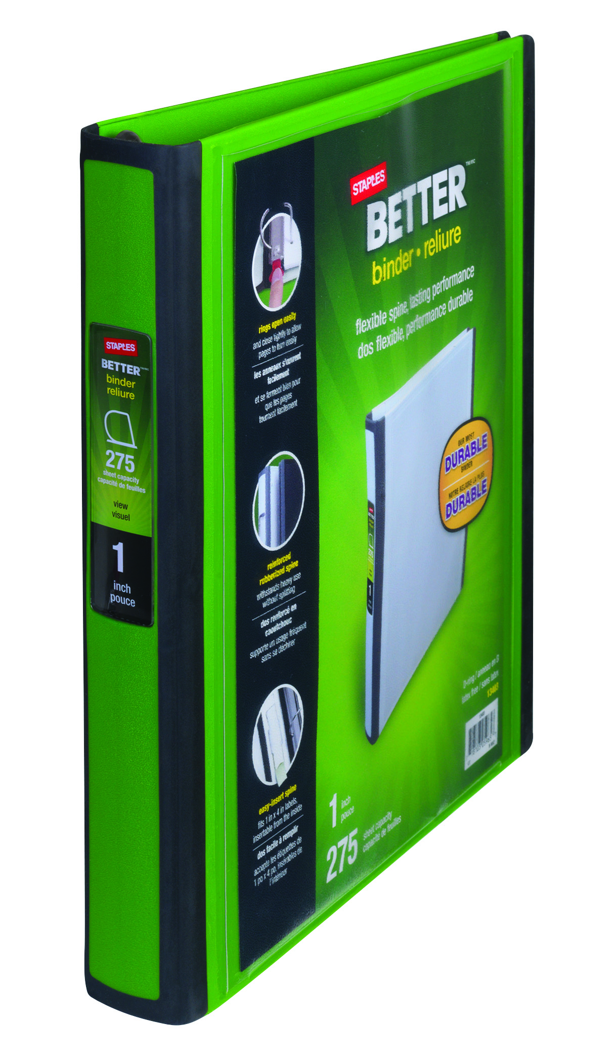 Staples Better 1Inch D 3Ring View Binder, Green (19063) eBay