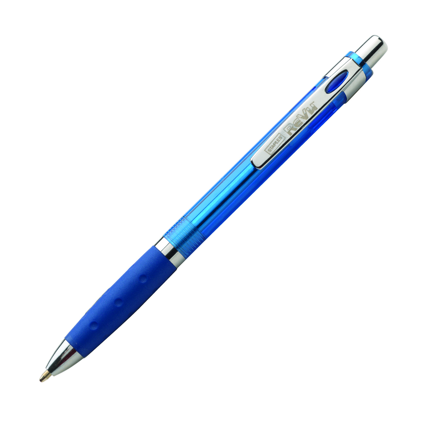 Staples Revu„¢ Retractable Ballpoint Pen, Bold Point, Blue, Dozen