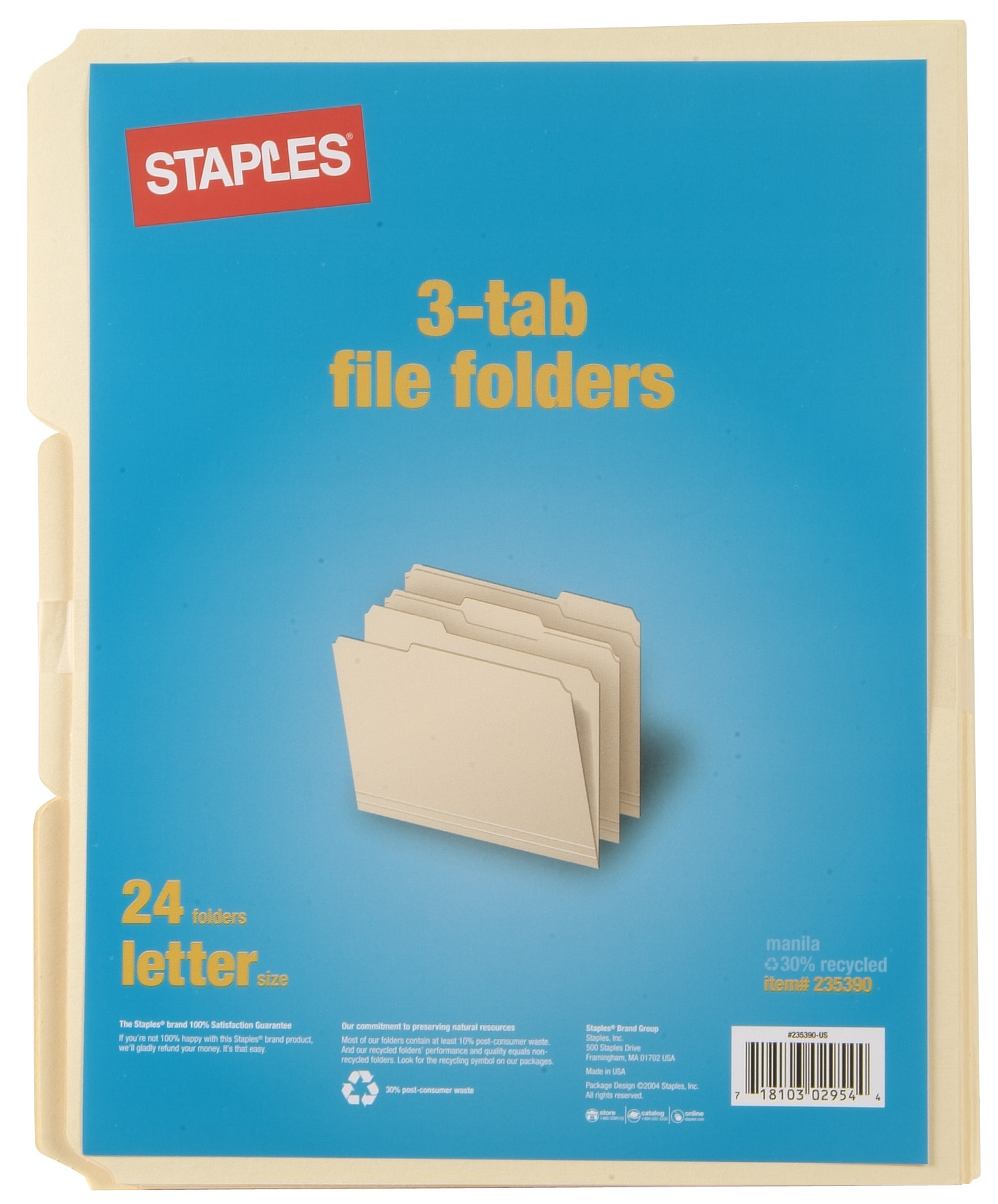 Staples TopTab File Folders, 1/3 Cut, Manila, LetterSize, 24/Pack eBay