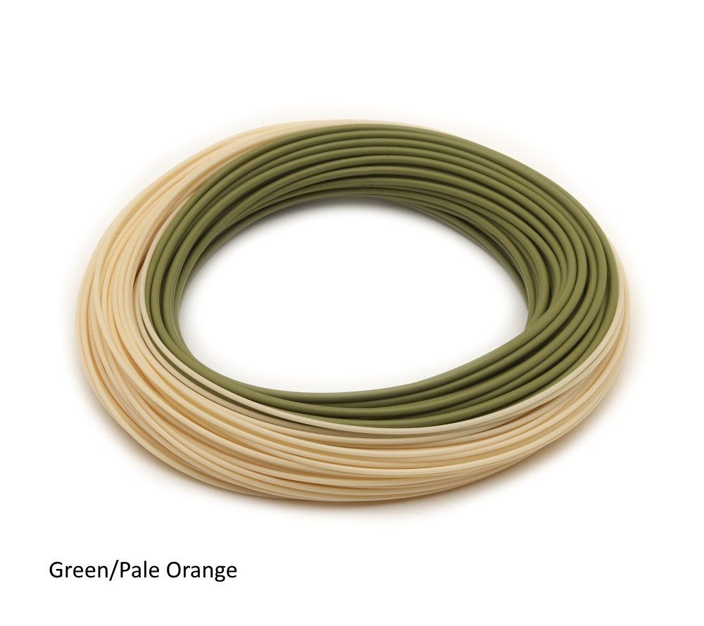 RIO DIRECTCORE JUNGLE SERIES WF8F//I #8 WEIGHT FLY LINE IN CLEAR//BLUE//PALE ORANGE