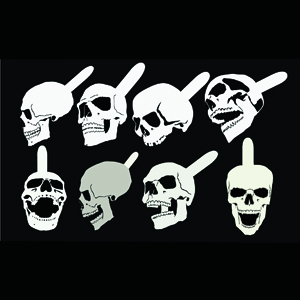 skull airbrush stencil template set of 8 mini size skulls custom