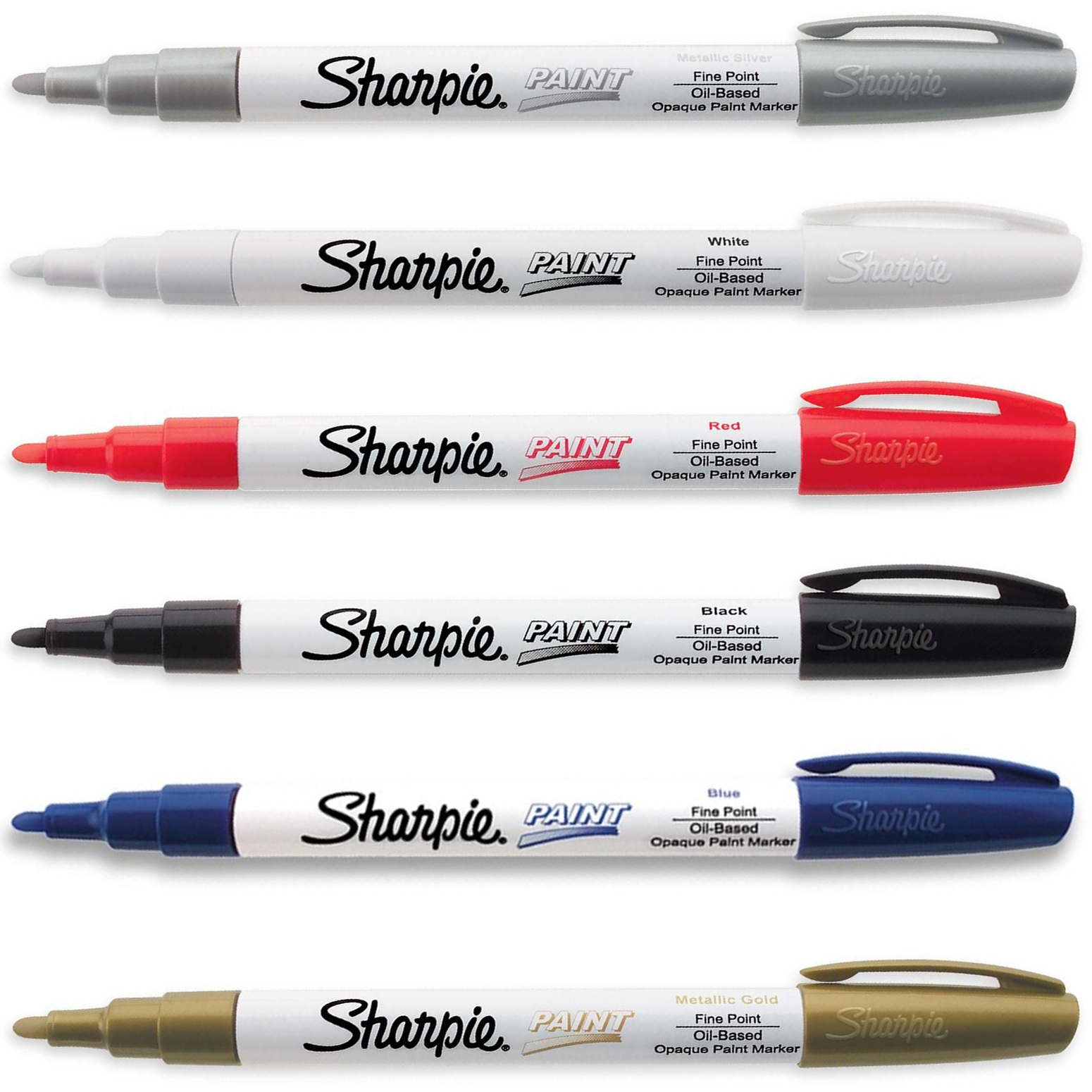 Sharpie Paint Marker Pen Oil Based Fine Point 6 Color Kit eBay