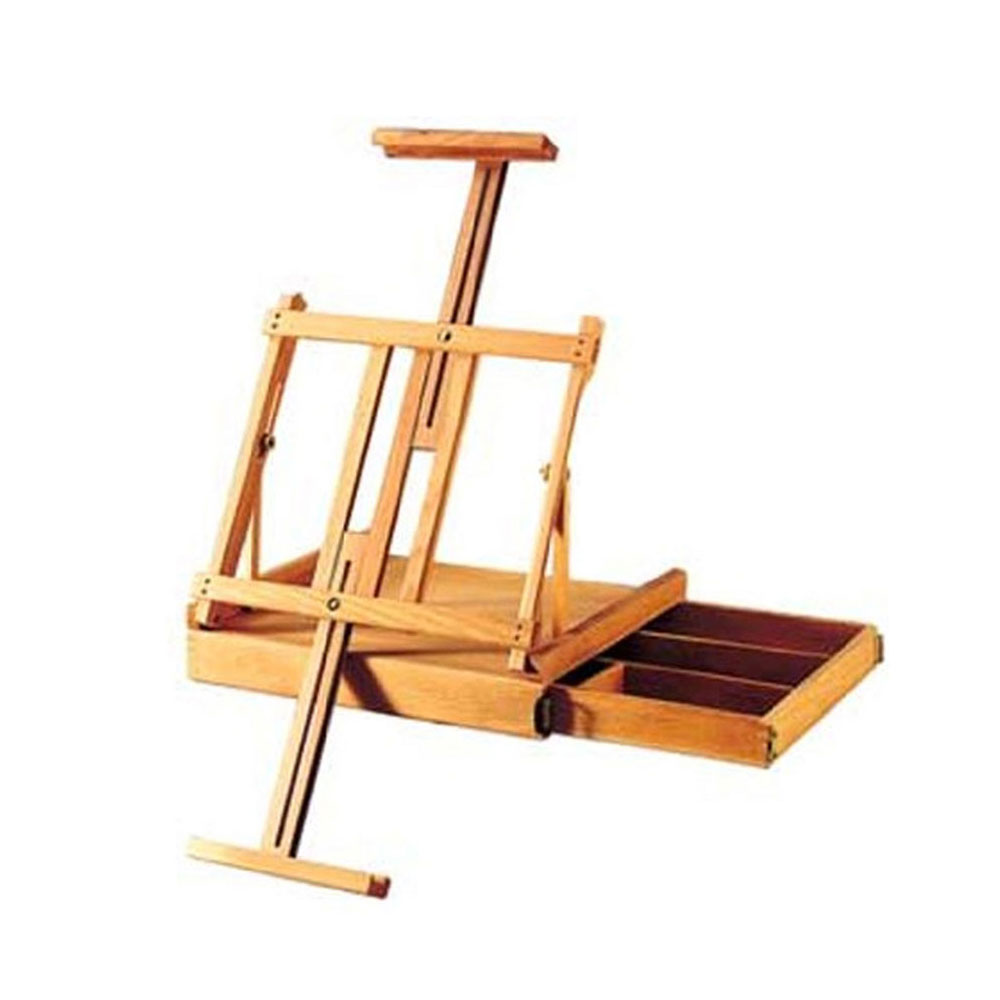 US Art Supply Extra Large Tabletop Wood Sketchbox Easel With Storage
