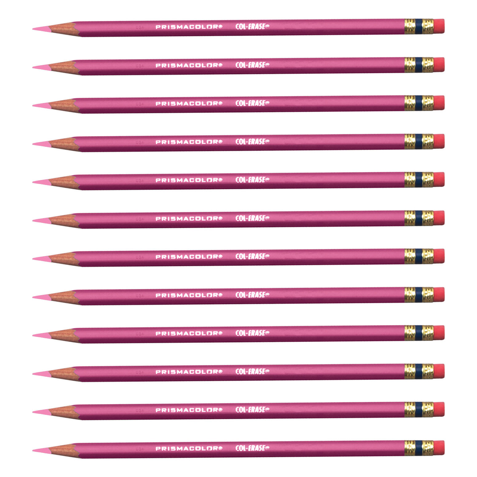 Prismacolor ColErase Erasable Color Design Pencil PINK Set of 12