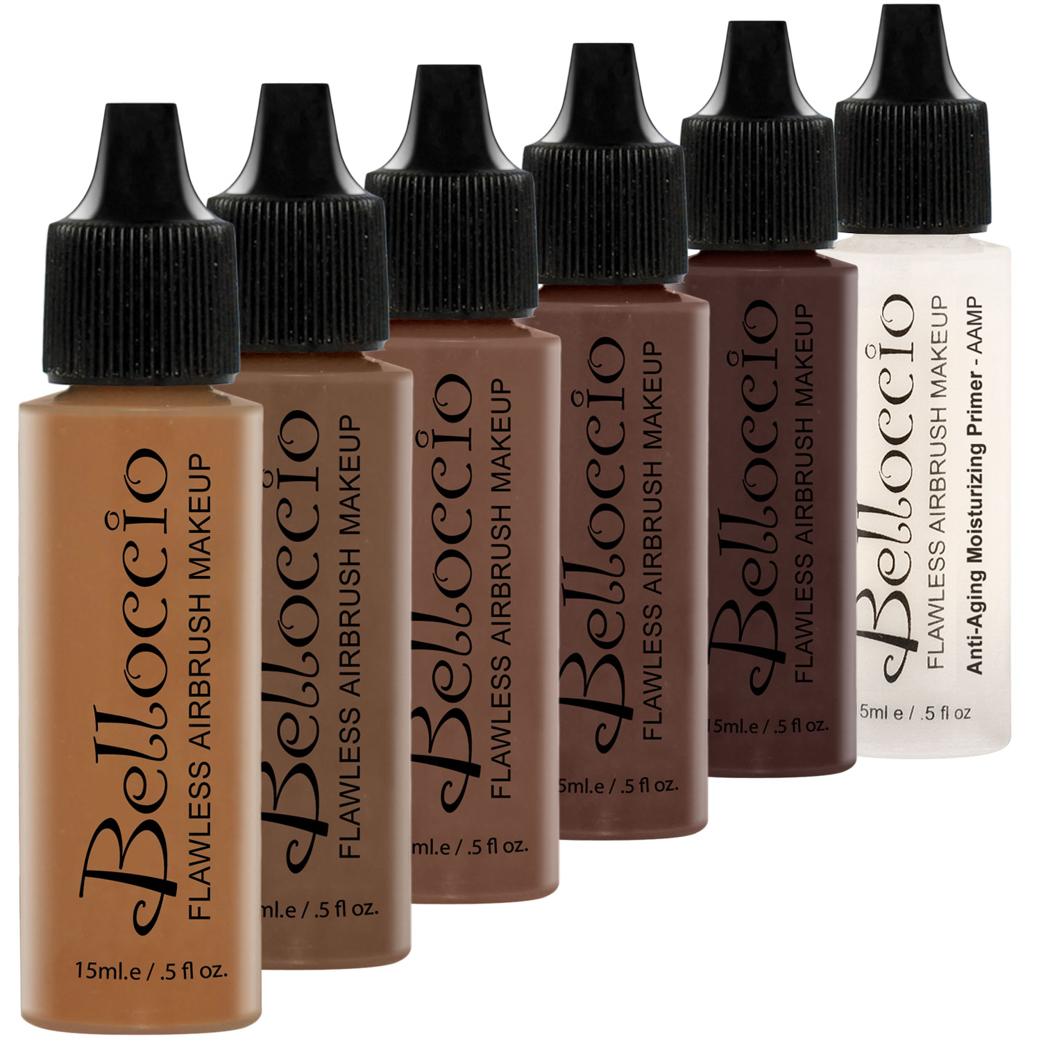 Belloccio DARK Airbrush Makeup FOUNDATION SET Deep Shade Tone Face Cosmetic Kit 845927002627 eBay