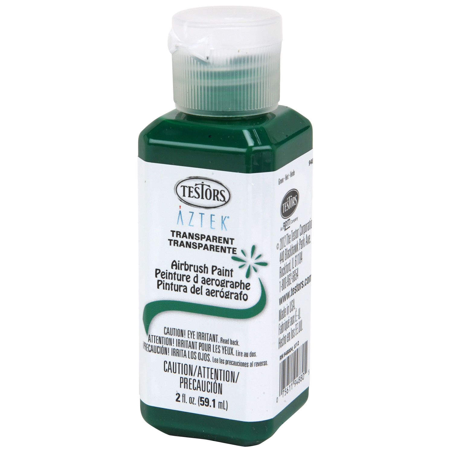 2oz Testors AZTEK Transparent GREEN Premium Acrylic Airbrush Paint