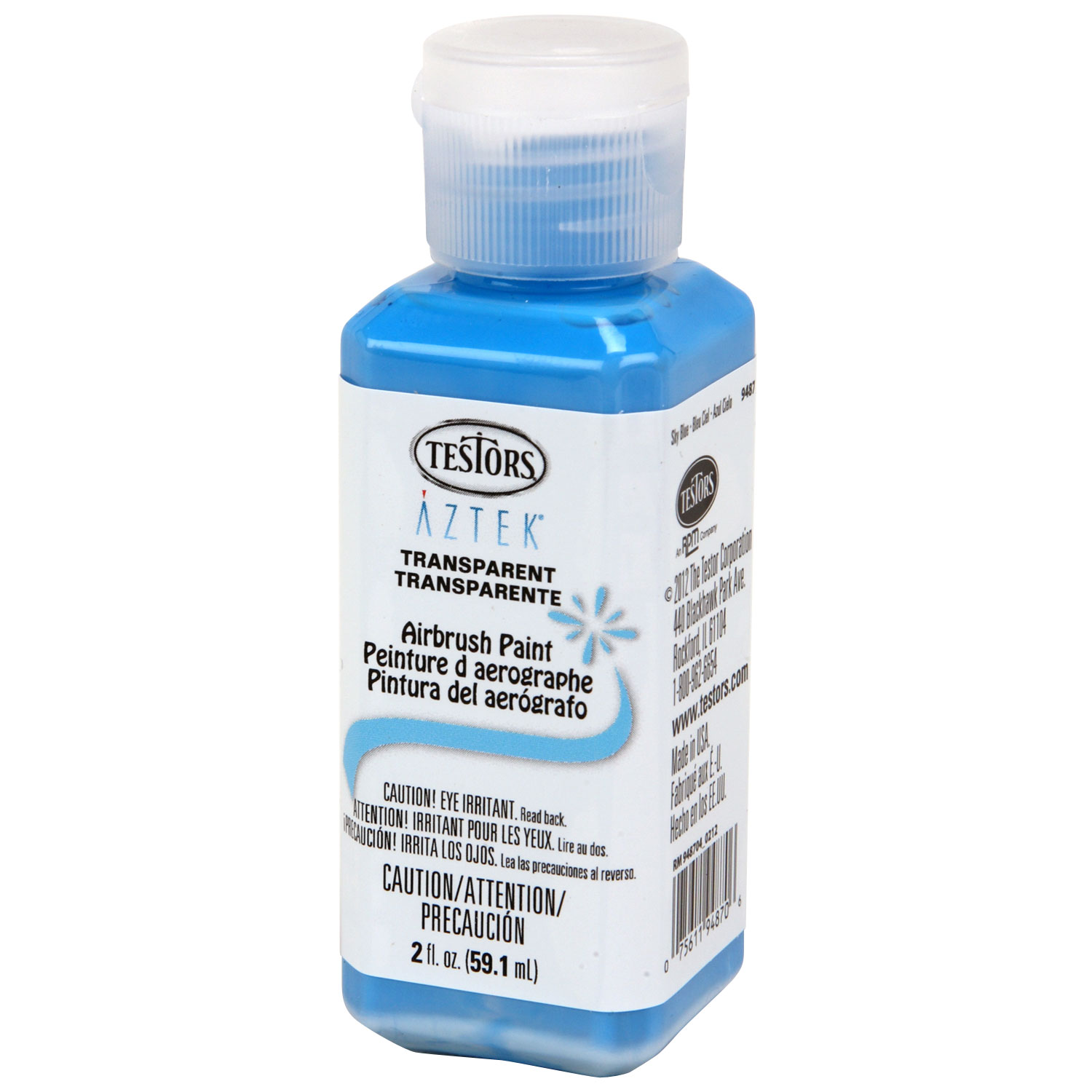 2oz Testors AZTEK Transparent SKY BLUE Premium Acrylic Airbrush Paint