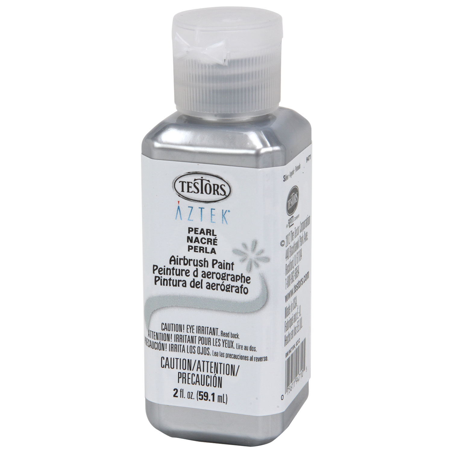 2oz Testors AZTEK PEARL SILVER Premium Acrylic Airbrush Paint Color