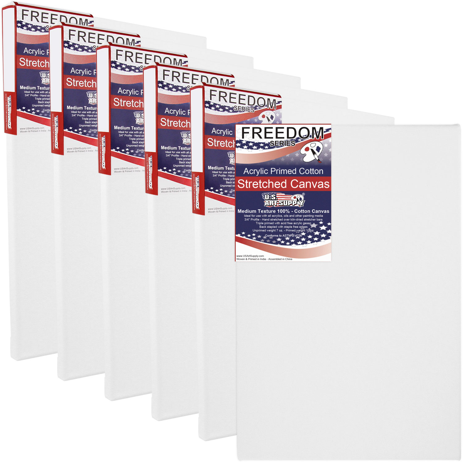 Stretched Canvas for Artists 9x12/" 6 pack