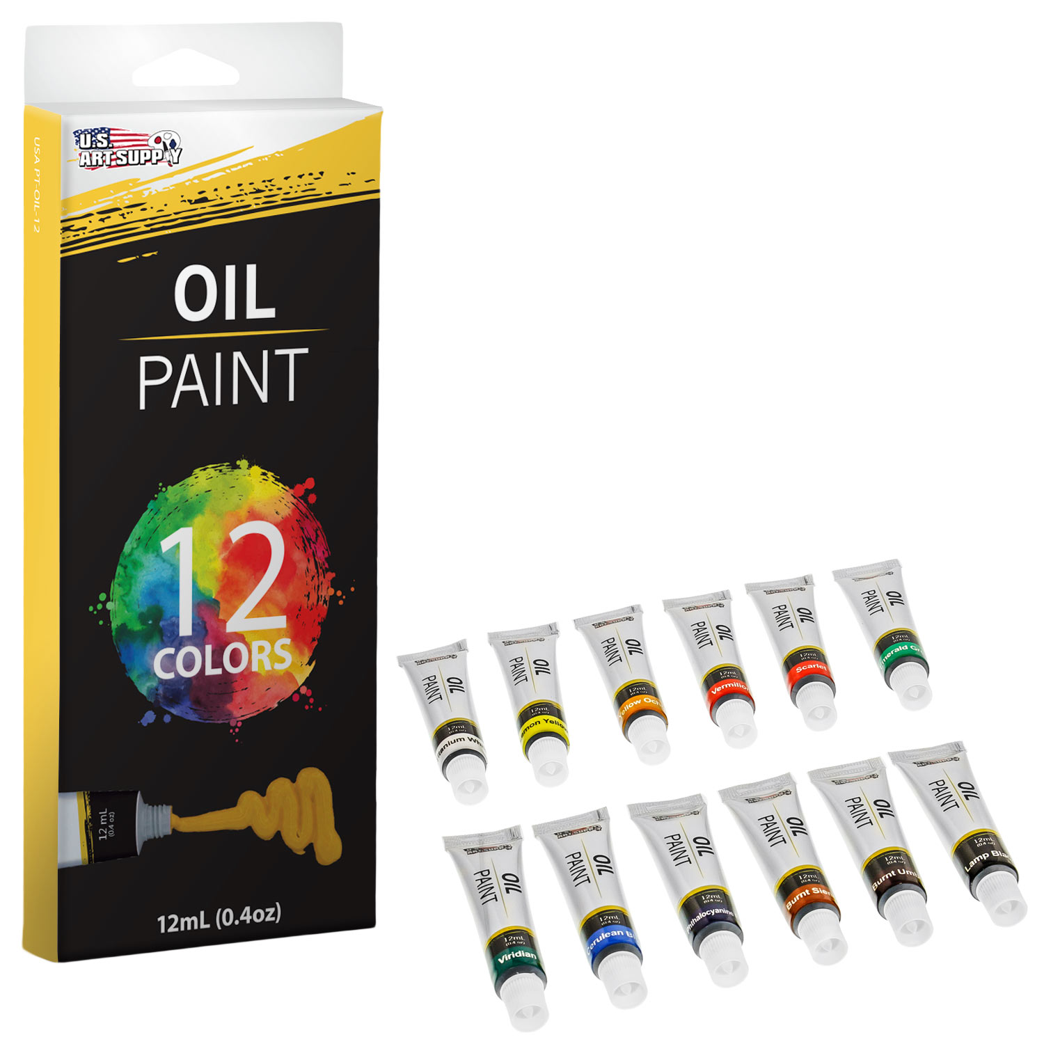 US Art Supply® 12 Color 10ml Tubes Artist Oil Paint Set Painting Pigment eBay