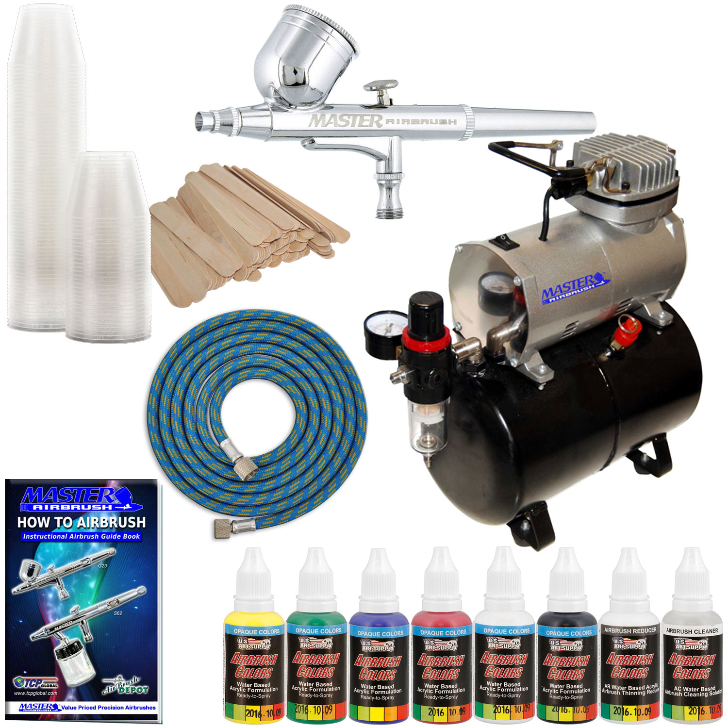MULTIPURPOSE AIRBRUSH KIT Tank Air Compressor Paint Set Hobby Craft