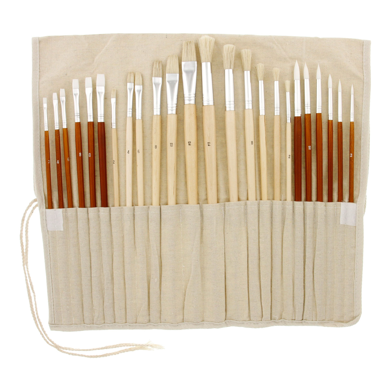 US Art Supply 24pc Oil & Acrylic Paint Long Handle Brush Set FREE
