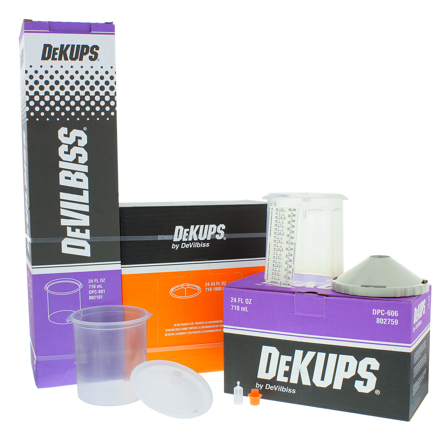 DeVILBISS DeKUPS 24 oz STARTER SET KIT New Disposable HVLP Paint Spray