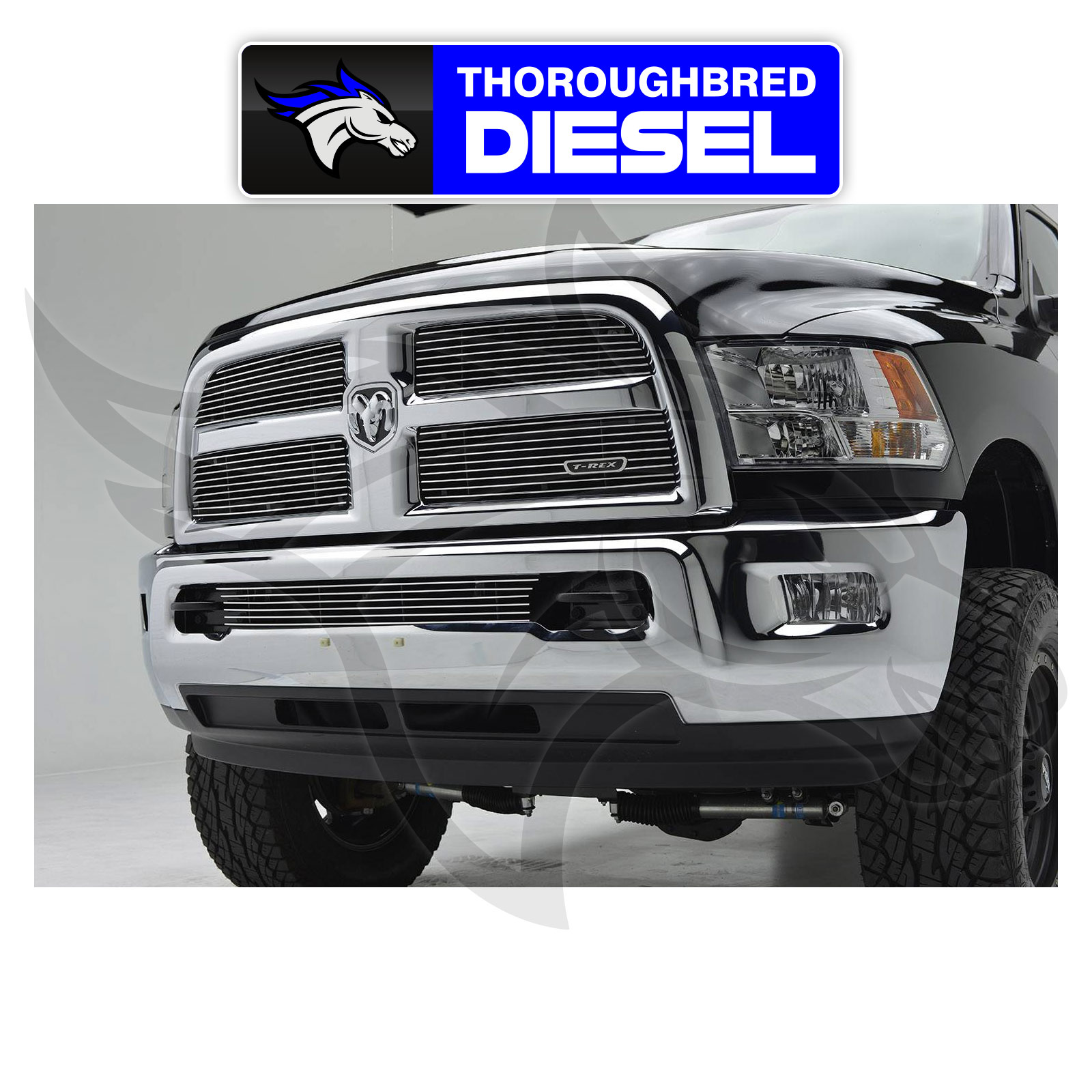 Dodge Ram PU 2500//3500 T-Rex Grilles 25452B Black Billet Bumper