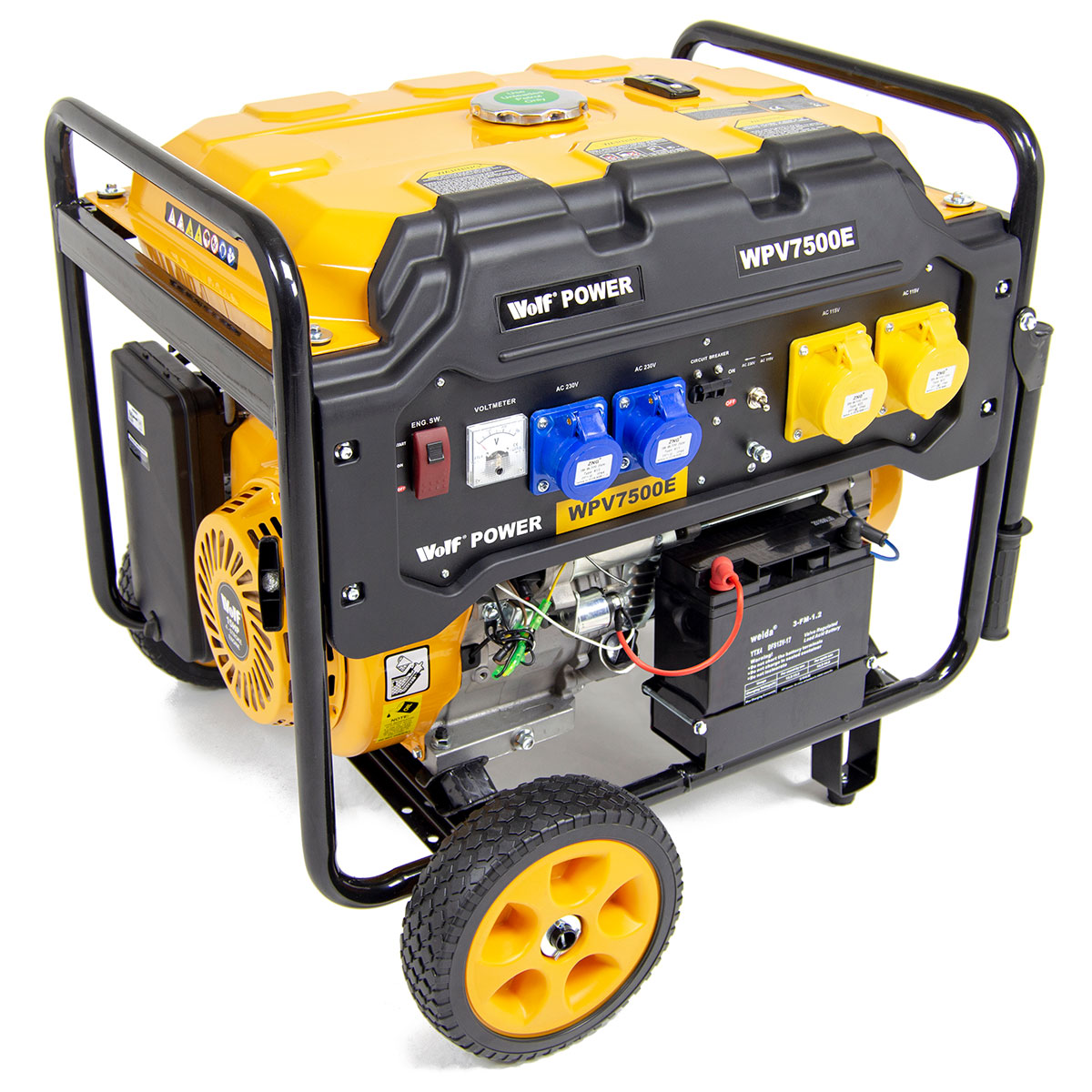 Wolf Petrol Generator 7200w 9Kva 15HP 230/110v Heavy Duty Power