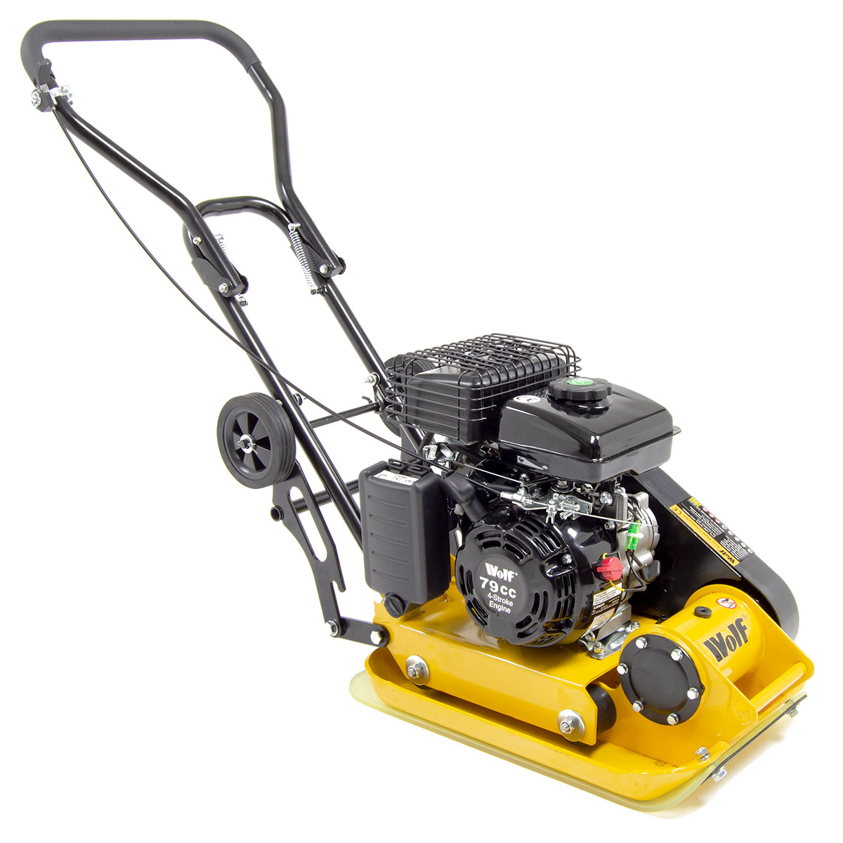 Wolf 8200N Petrol Compactor Plate with Wheels & Paving Pad 79cc Wacker