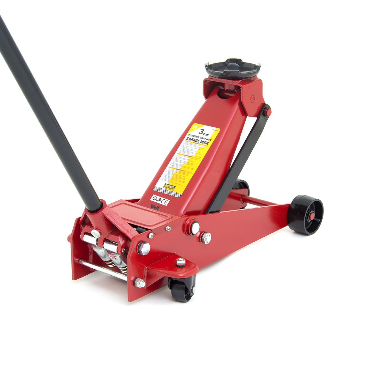 Wolf 3 Tonne 40kg Garage Trolley Jack Fast Rising Dual Twin Pistons