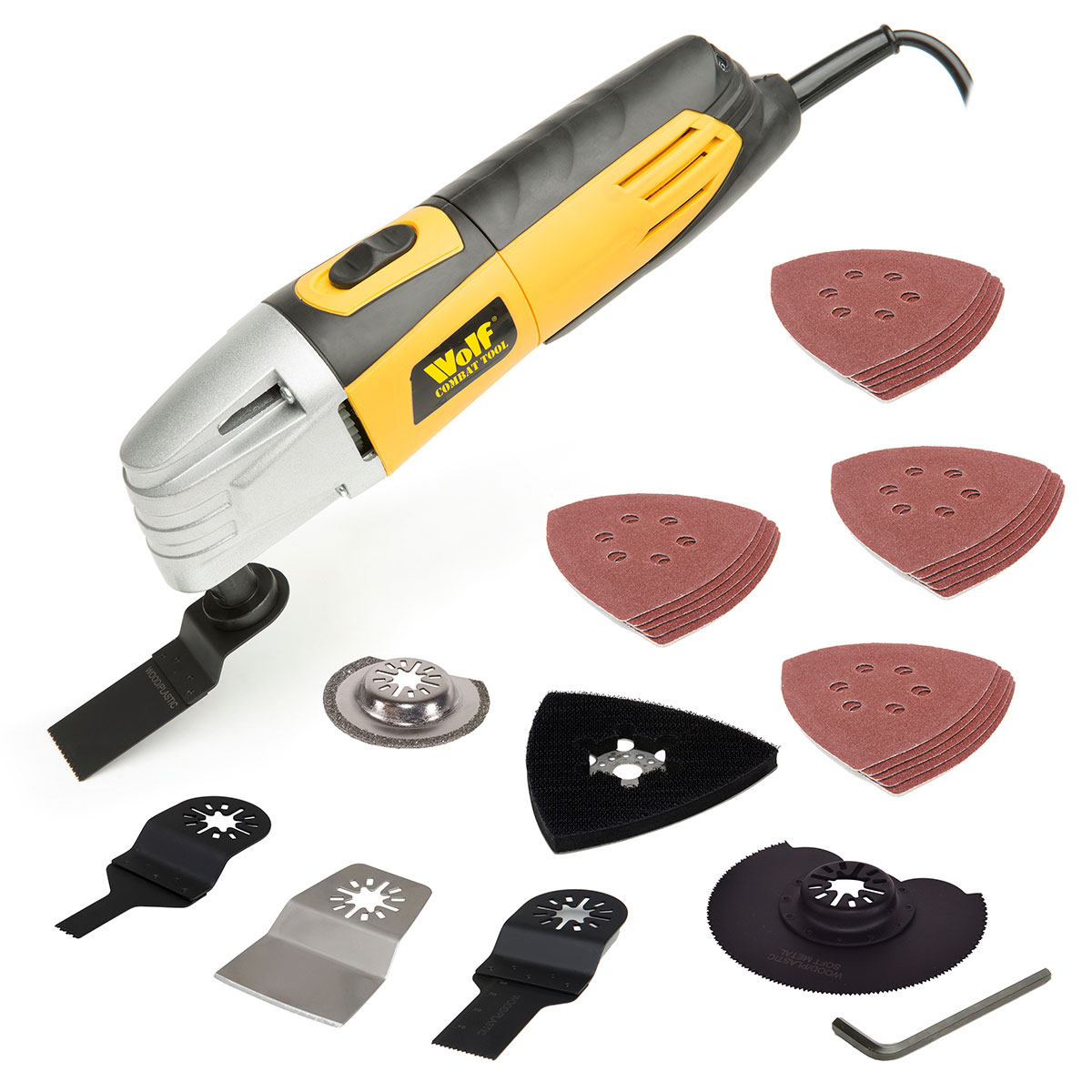 Wolf Combat 260w Oscillating Multi Tool with 27 Accessories 230v Corded ...