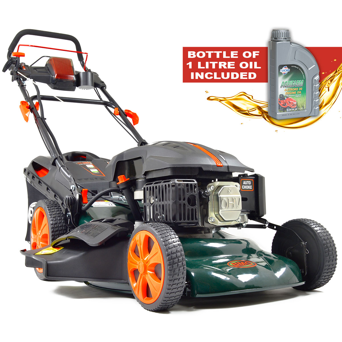 BMC Lawn Mower ELECTRIC START Petrol Lawnmower Self Propelled 21" 530mm