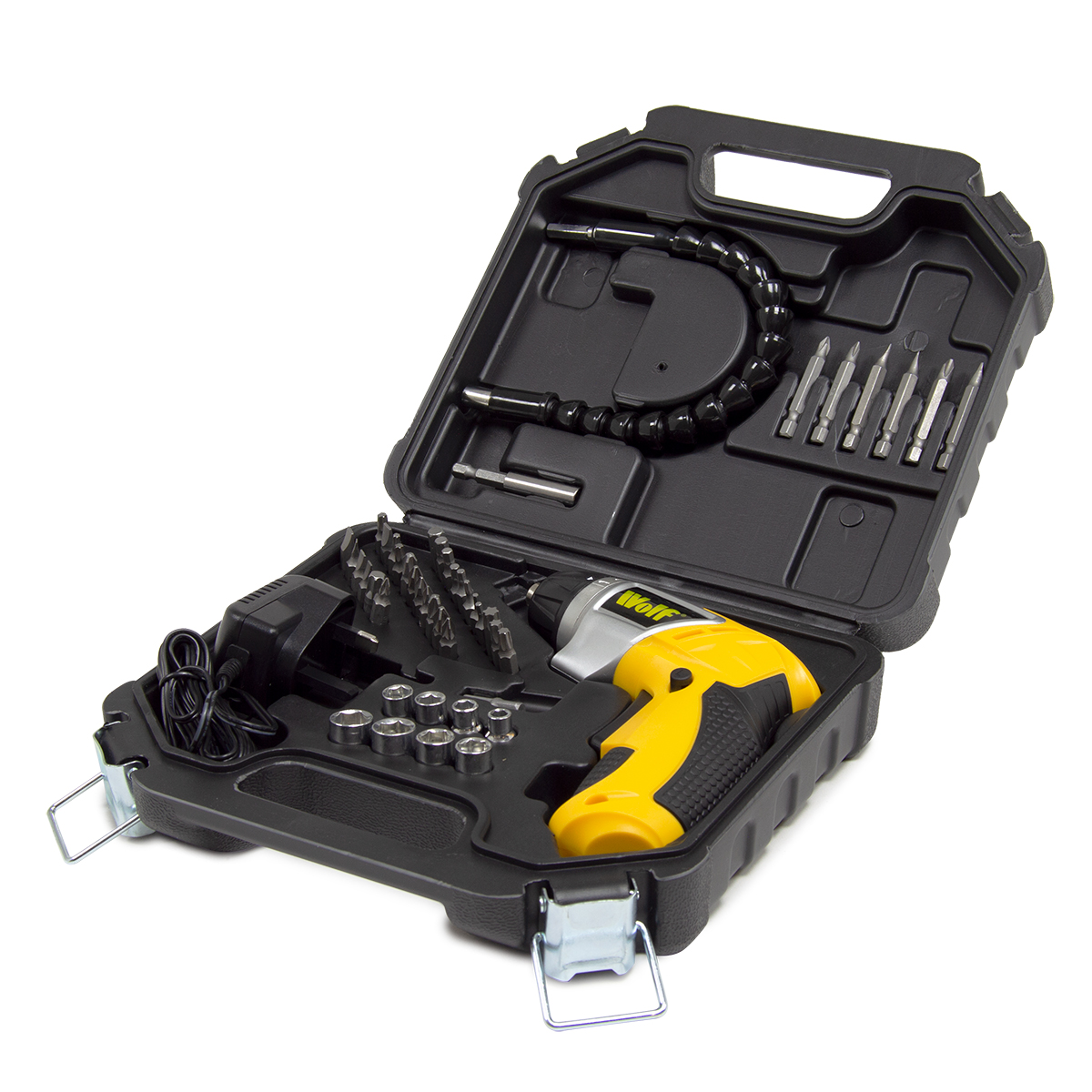 Wolf 3.6V Cordless Screwdriver Kit 1.3Ah LiIon Battery 1/4" Hex Chuck