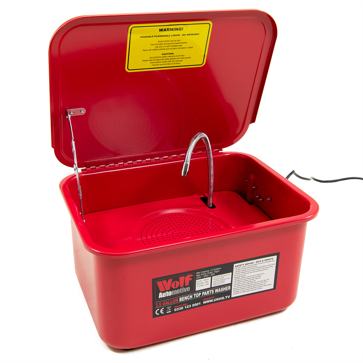 Wolf 3 5 Gallon Bench Top Parts Washer 5060433391200 Ebay