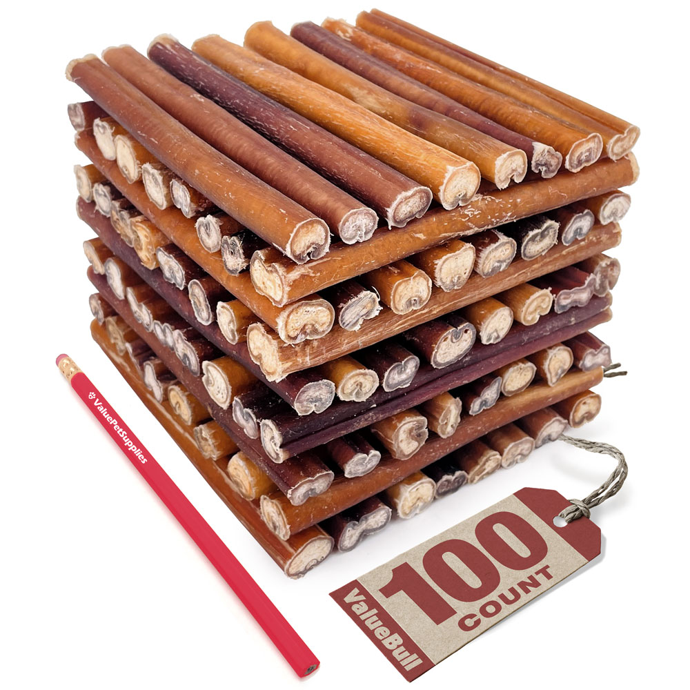 Valuebull Premium Bully Sticks For Dogs, Jumbo 6 Inch, 100 Count