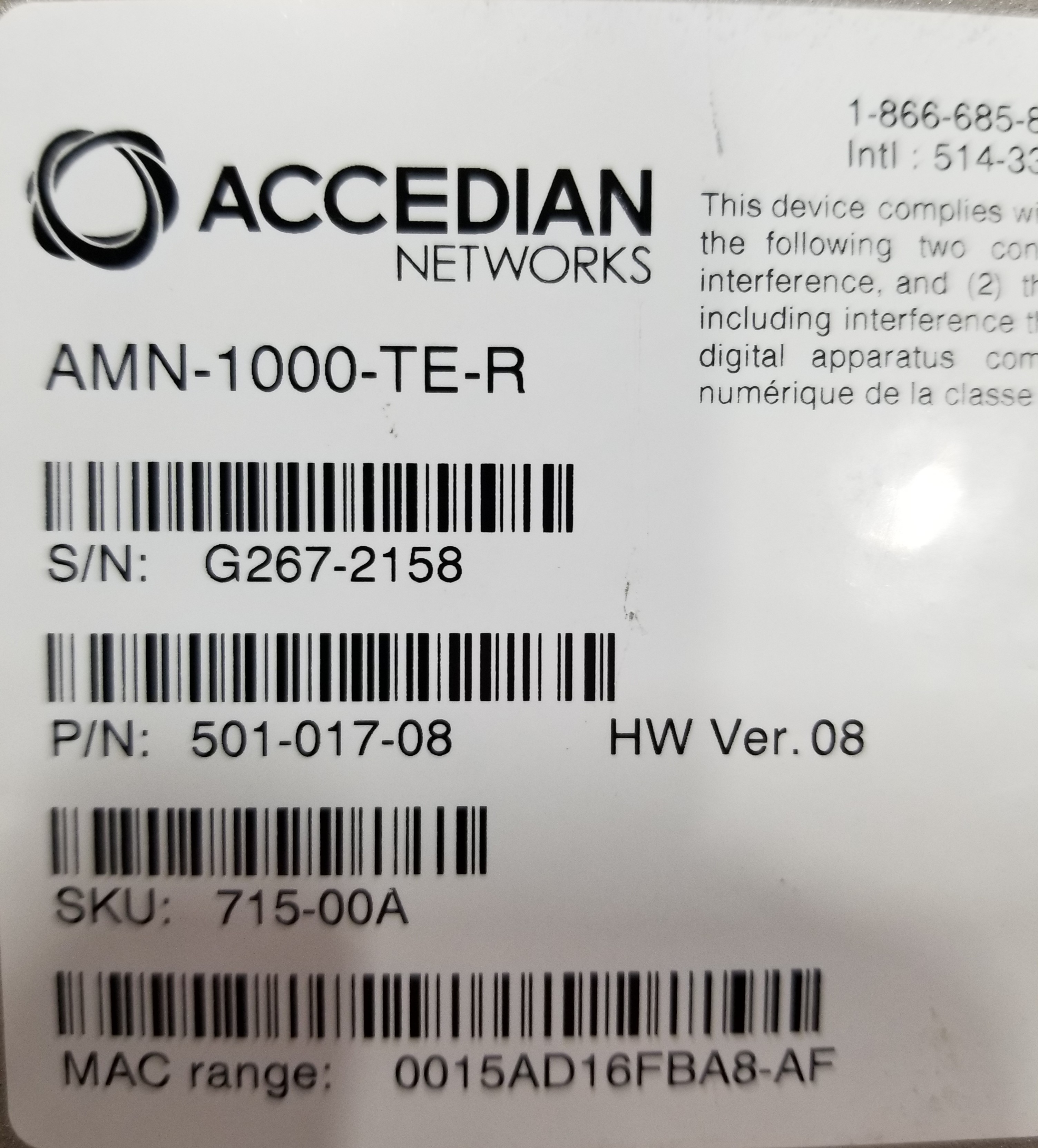 ACCEDIAN METRONID ENHANCED MULTI-FLOW PROCESSING & STATISTICS P/N-AMN