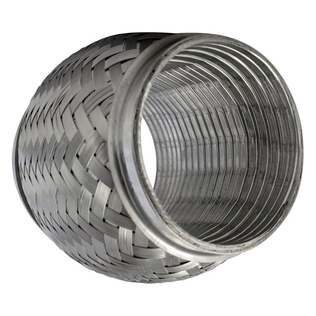 2.5/" ID x 4/" Long 2.5/" Exhaust Flex Pipe Stainless Steel w// Interlock Liner