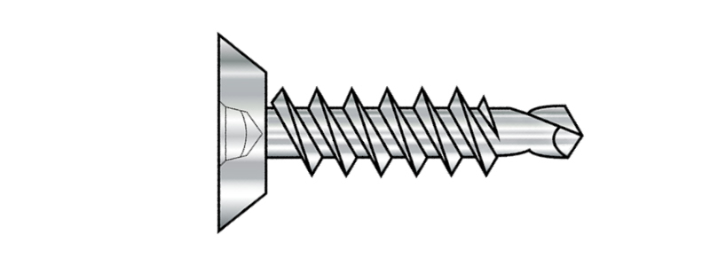 #8 x 3/8" Self-Drilling Screws / Square / Flat Undercut Head / 18-8 Stainless Steel