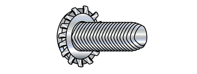 8-32 x 3/8" Trilobe Thread Forming SEMS Screws / External Tooth Washer / Phillips / Pan Head / Steel / Zinc