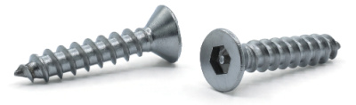 #10 x 1 1/2" Type A Self-Tapping Security Screws / Pin-In Hex Drive / Flat Head / 18-8 Stainless Steel